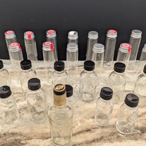 26 Mini Bottles For Arts Crafts Or Tasters Sampler Bottles - Picture 2 of 7